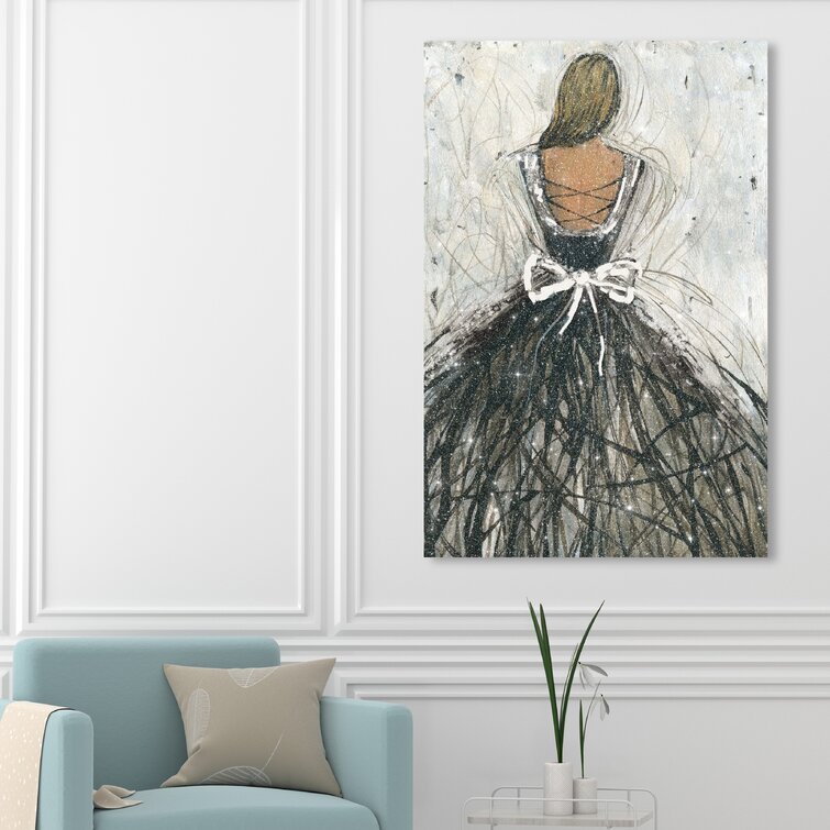 Midnight Glam II Dress On Canvas Print